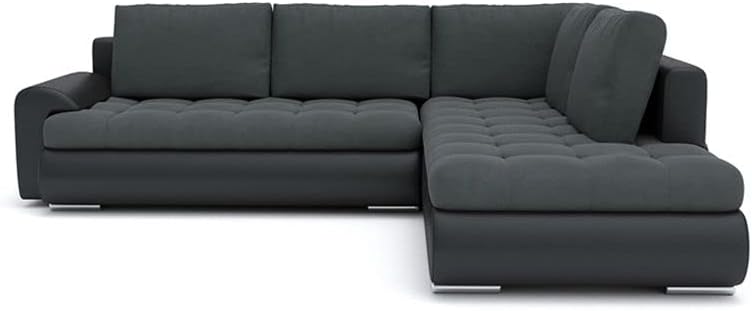 Sofa Wohnlandschaft Tokio Schlaffunktion! Best Generic, Dunkelgrau