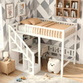 Bett Kinder Etagenbett 90 × 200 Teahutty, 90 × 200 cm), für Mädchen Junge (Weiß, Hochbett Hausbett mit Treppe, Gitter und Rausfallschutz