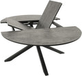 DEGAMO Gartentisch Ausziehtisch Lyon 140 cm rund, 200 cm, 75,5 cm, Aluminium
