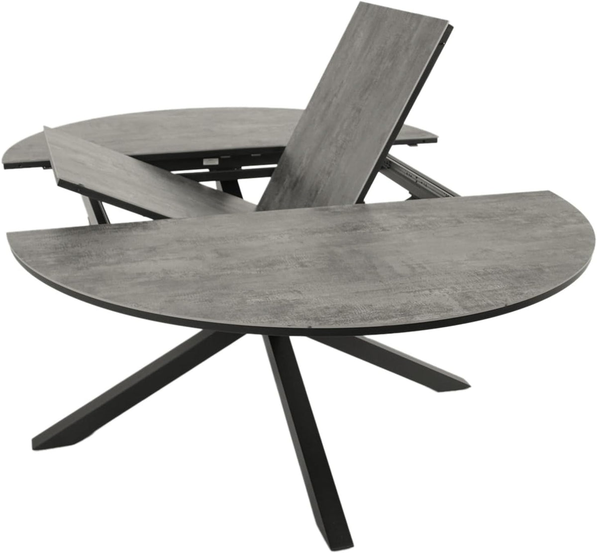 DEGAMO Gartentisch Ausziehtisch Lyon 140 cm rund, 200 cm, 75,5 cm, Aluminium