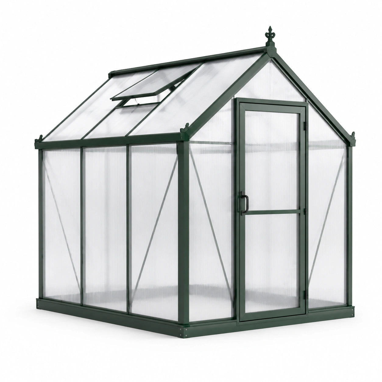 Aluminium-Gewächshaus mit Polycarbonatplatten, Grün