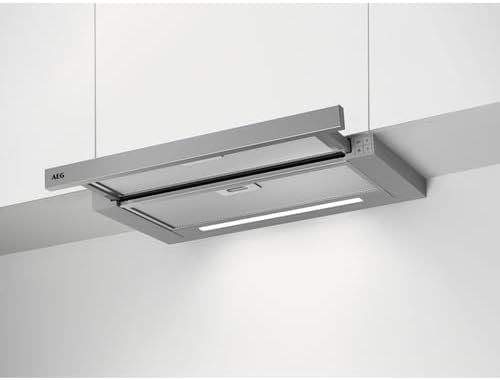 AEG DPB3640M Flachschirmhaube 60 cm Grau, 68 dB, 60 dB, LED, Edelstahl