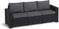 Allibert Amazon California 3-Sitzer anthrazit, Sessel, Sofa, Garten, 43,5 cm, 110 kg, 199 cm, 27,4 kg, 52 cm, 30 °C, Kunststoff, Grau