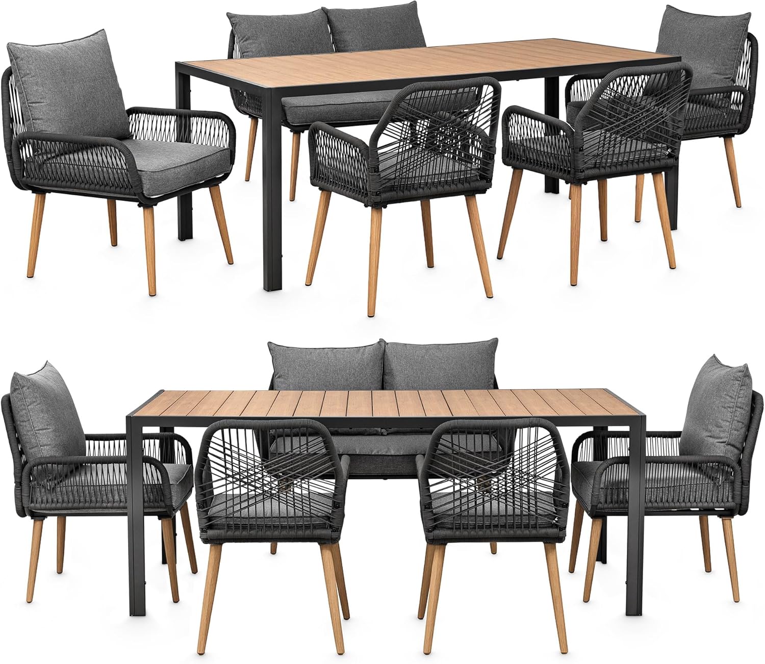 Swing&Harmonie Gartenmöbel Lounge-Set „Sienna', Sessel, Optisch, Outdoor