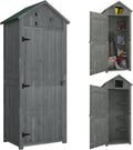Outsunny Gartenschrank Holz, Geräteschrank, Werkzeugschrank, 77 l