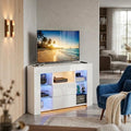 Dripex TV Lowboard Eckschrank, Fernsehtisch, Fernsehschrank, 15 mm, 50 kg, 130 cm, LED-Beleuchtung