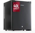 Arebos Mini Kühlschrank 40 l, Zweitkühlschrank, Getränkekühlschrank, Schlafzimmer, 27 dB, 65 W, 55,9 cm, 5–18 °C, 25 °C, Schwarz