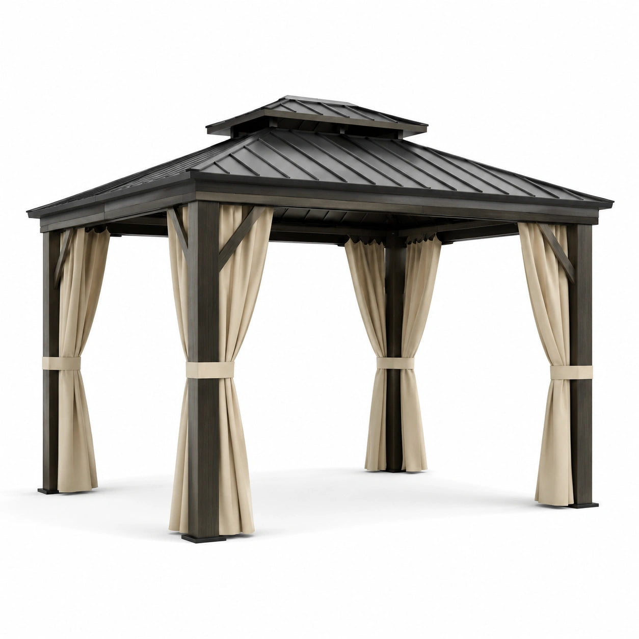 Rechteckiger Metallpavillon mit Stahlblechdach 4x3m