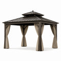 Aluminium Pavillon mit Stahldach und Polyester Vorhänge 400x300x300 cm