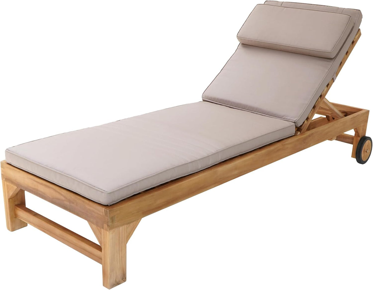 AXI Rama Gartenliege aus Teak Holz mit Kissen, Sonnenbett, 30 - 83,5 cm, 65 cm