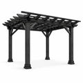 Holz-Pergola Schwarz 300x300x240cm Außenbereich