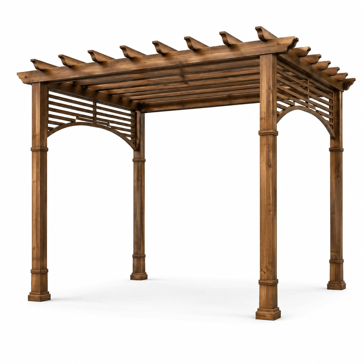 Holz Pergola Quadratisch Braun 3x3 m
