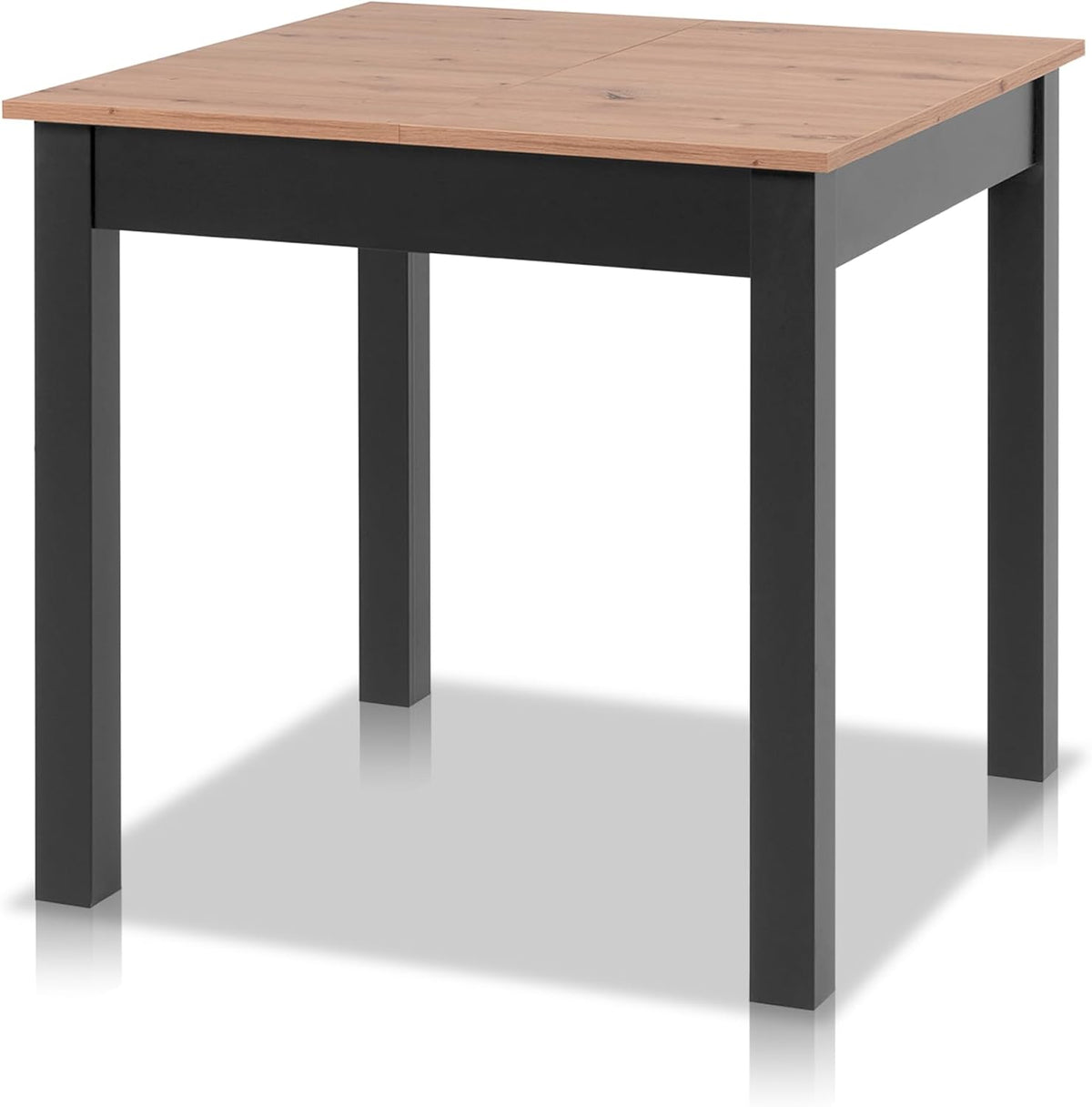Smart Esstisch 80 × 80 cm Asteiche, Küchentisch, Esszimmertisch, 120 cm