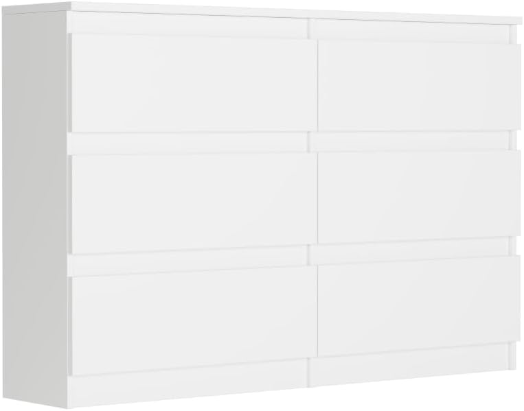 Kommode Schmale Framire, Modern R120, 30 cm, Stauraum, Weiß