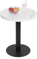 Mingone Esstisch Klein Rund Küchentisch 60 cm Esszimmertisch mit Marmor Tischplatte, Balkontisch, Wohnzimmertisch, 75 cm, 42 cm, 17.5 kg, 100 kg