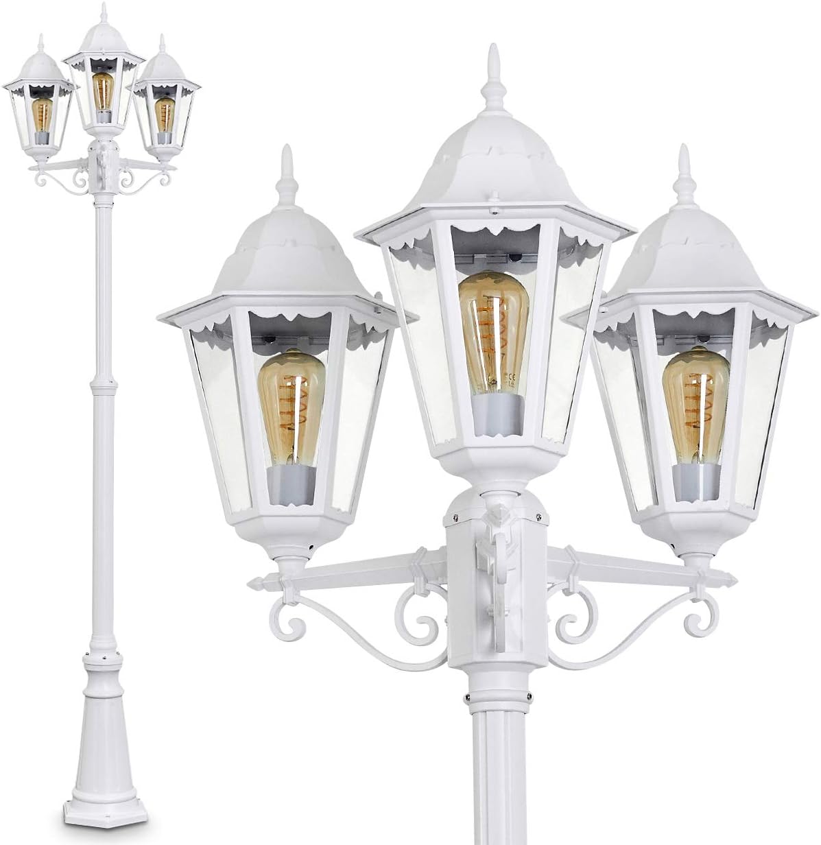 HOFSTEIN Kandelaber Hongkong, Außenwegeleuchte, Garten, 220 cm, LED, IP44, Aluminium