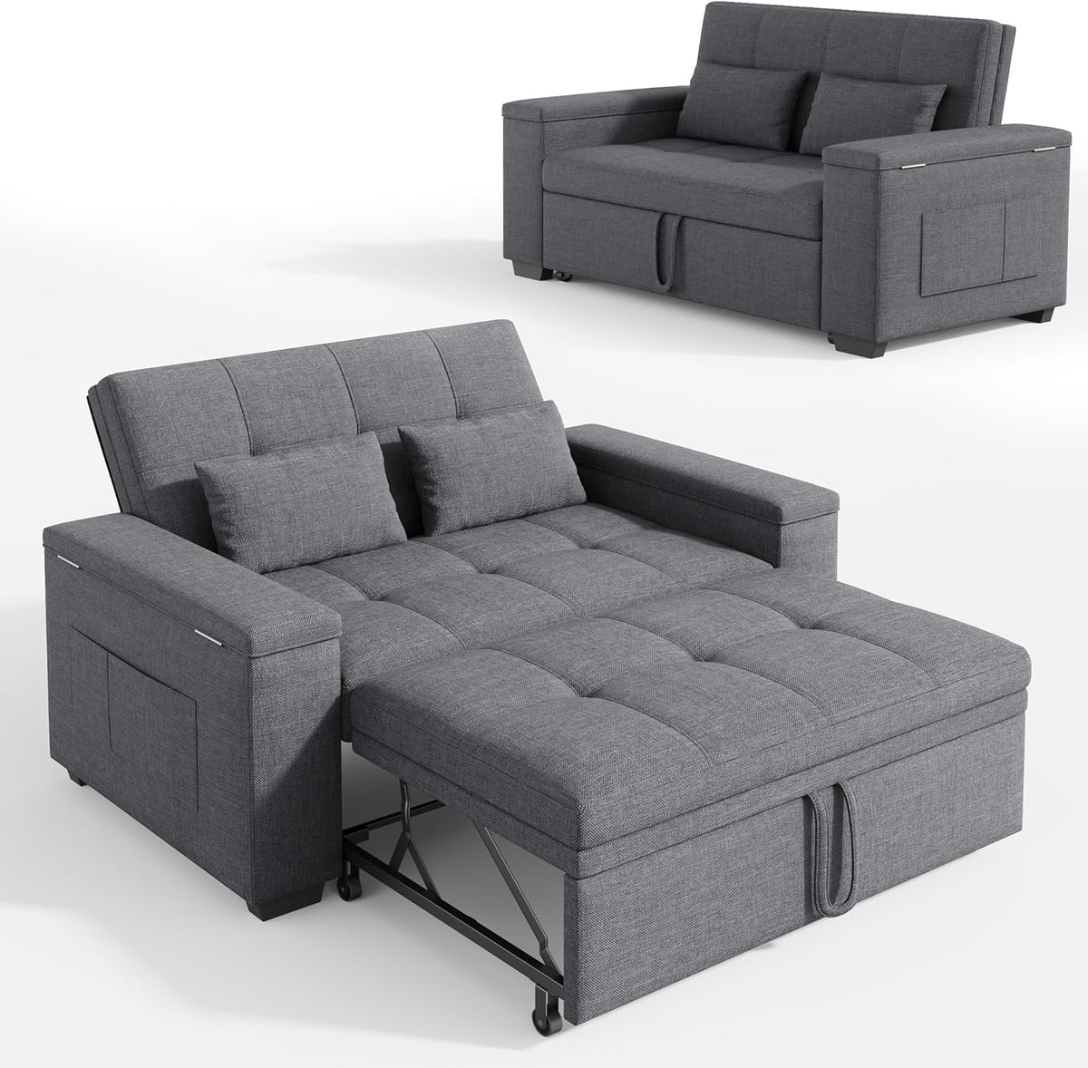 Xbro 3-in-1 Schlafsofa ausziehbar, Gästebett, Doppelsitzer-Relaxsofa, 14,5 cm