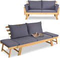 GIANTEX Gartenbank mit Liegefunktion, Tagesbett, Gartensofa, 75 cm, 320 kg