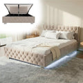 Juskys Polsterbett Nizza 140 × 200 cm Samt mit Stauraum, Gästebett, Schlafzimmer, 250 kg