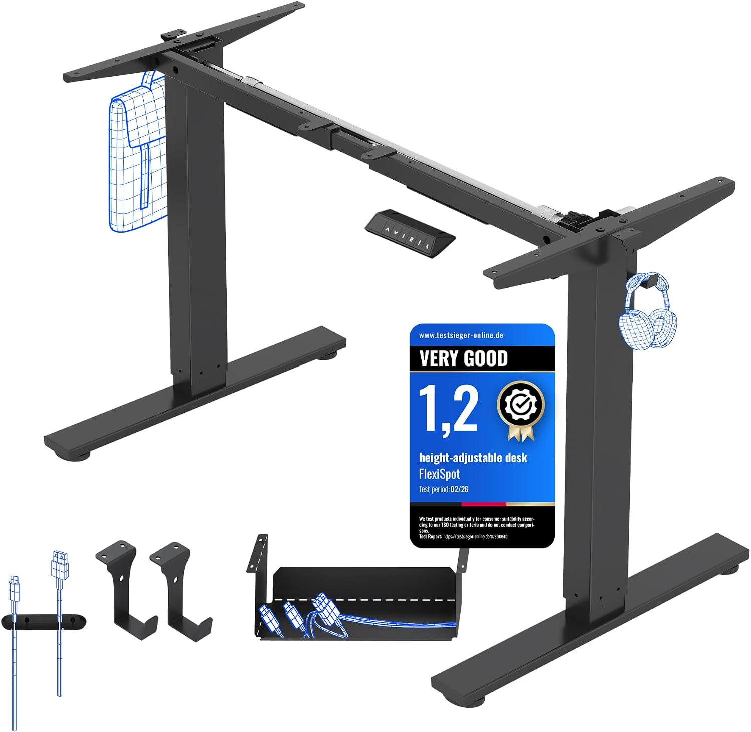 FLEXISPOT Höhenverstellbarer Schreibtisch, Statisch, Automatisch, 80 kg, 100 kg, 71,5 cm, 116 cm, 15 mm, 100 cm