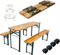 CHEFGASTRO Bierzeltgarnitur klappbar 170 cm breit 3-teilig 1x Tisch, Für unterwegs, Garten, 46 cm, 5 cm, 23 cm
