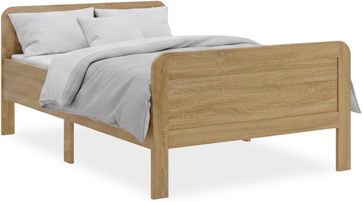 Homestyle4u Komfortbett Seniorenbett 120 × 200 Natur Holz, Tagesbett, Jugendbett, Schlafzimmer, 86 cm, 200 cm