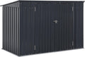 Juskys 3er Mülltonnenbox Namur 3 × 120 Liter Tonnen - 2m2 - 2 Türen - Metall, Praktisch, Garten, 3 M