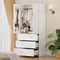 VOWNER Kleiderschrank, Mehrzweck-lagerschrank, Garderobenschrank, Schlafzimmer, ALUMINIUM, Weiß