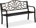 Relaxdays Gartenbank Antik 2 Personen, 63 cm, 220 kg, Schwarz