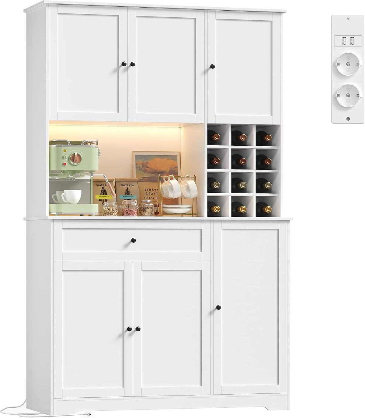 FirFurd Küchenschrank, Kaffeemaschine, Lautsprecher, 3600 W, LED
