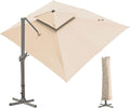 LKINBO Sonnenschirm 300 × 400 cm Rechteckig mit Ständer und Kurbel, Aluminium