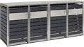 Zelsius Mülltonnenbox 4er Müllbox, PRAKTISCH, Automatisch, 11 cm, 117 cm, 101 cm, Edelstahl, Silber