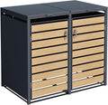ESTEXO Mülltonnenbox Mülltonnenverkleidung mit Deckel Aufbewahrungsbox Müllbox Anthrazit, 60 cm, 111 cm, 116 cm