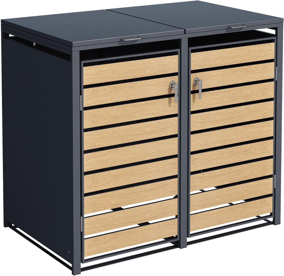 ESTEXO Mülltonnenbox Mülltonnenverkleidung mit Deckel Aufbewahrungsbox Müllbox Anthrazit, 60 cm, 111 cm, 116 cm
