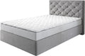 DELIFE Boxspringbett Dream-Great Mikrofaser Grau 120 × 200 cm mit Matratze und Topper, Schlafzimmer, 55 cm, 3 cm, 30 °C, 47 kg, Kunststoff