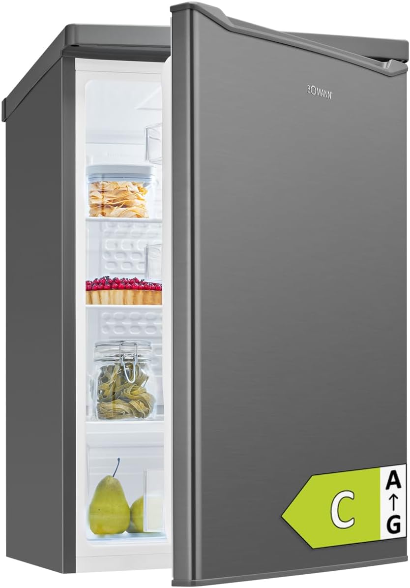Bomann Kühlschrank ohne Gefrierfach Kühl-Gefrierkombination, Standardkühlschrank 126L, 5 Jahre Kompressor-Garantie, VS 7258 inox, 85 cm, 0-8°C