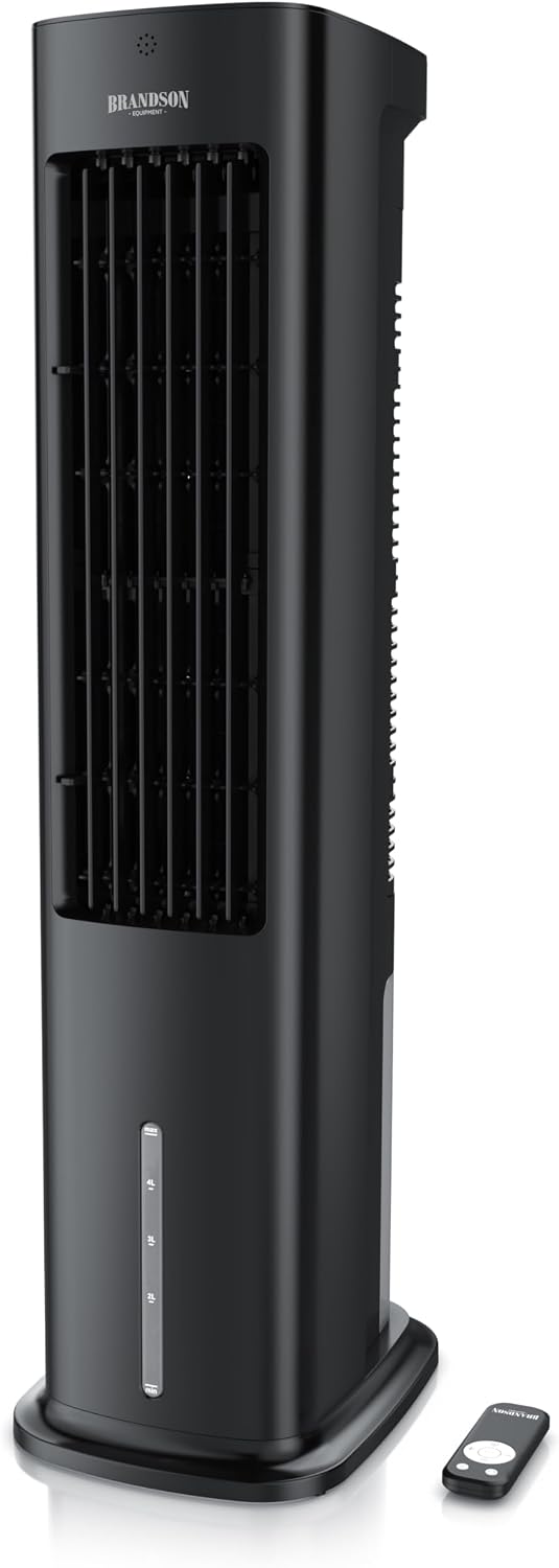 Brandson - Luftkühler mit Wasserkühlung 5 in 1 - Verdunstungskühler, VENTILATOR, KLIMAANLAGE, 85 cm, 180 cm, 44 cm, 5680 g, 5 l, 1 l