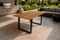 SAM Gartentisch Bogota, Outdoor-Esstisch, Holztisch, 35 mm, 90 cm, Schwarz