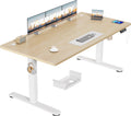 TRIUMPHKEY Höhenverstellbarer Schreibtisch 160 × 80 mit USB Ladeanschluss, Computertisch, 72–116 cm, 20 mm