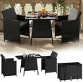 STEELSØN Xenara Essgruppe 3-teilig Schwarz/Anthrazit, Tisch, GLASTISCH, Outdoor, 74 cm, 88 cm, 5 cm