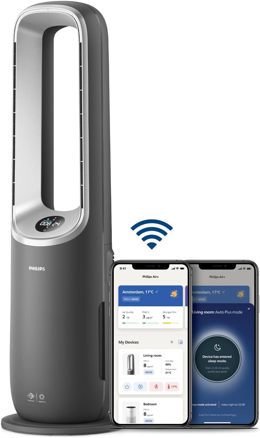 Philips Air Performer 3-in-1: Luftreiniger, Automatisch, 1–37 °C, 19 dB, 40 W, App