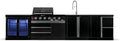 GORILLER BLACKBACK L3 Outdoor-Küche, Kühlschrank, Gasgrill, 8 mm, 46 cm, 22,8 kW, 90 cm, 383 cm, Edelstahl, Schwarz