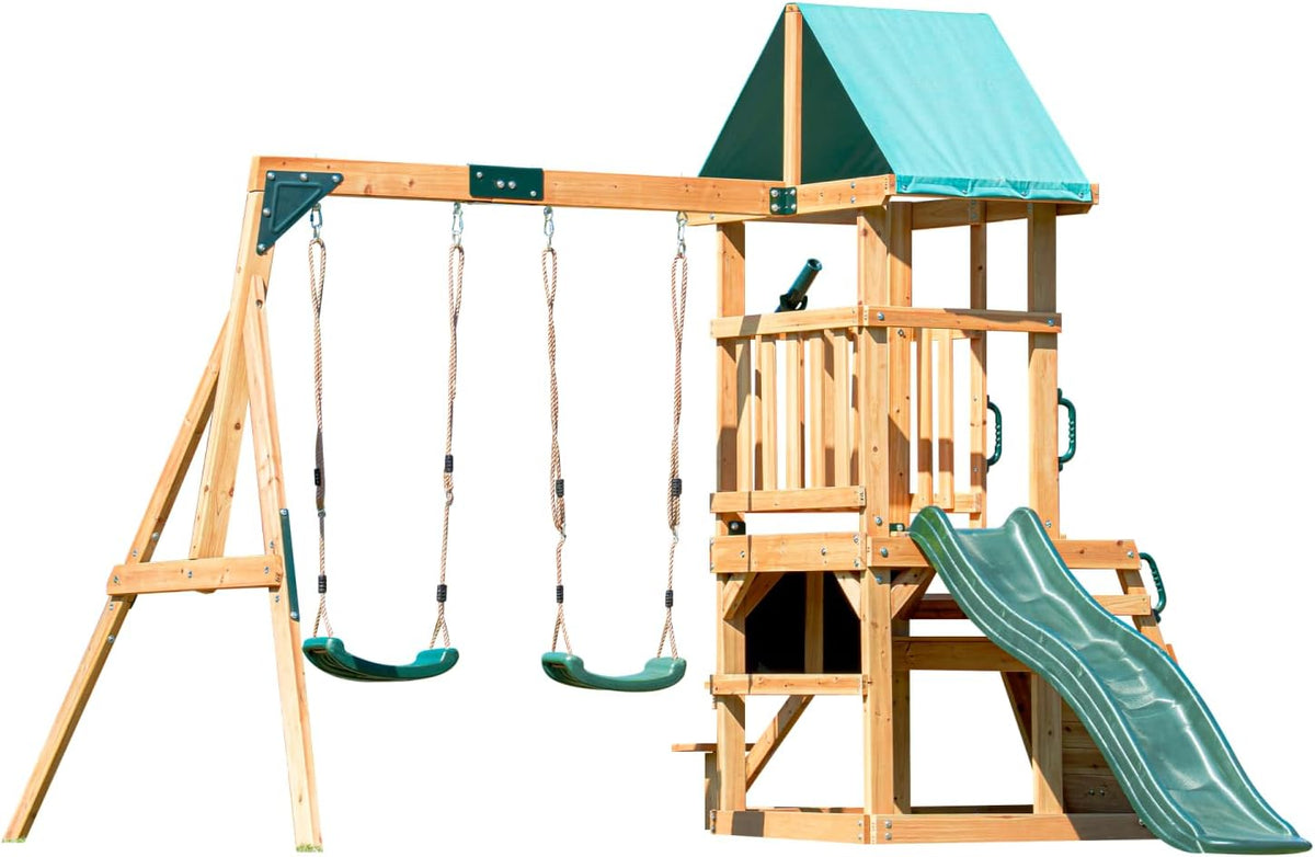 DOLPHIN PLAYGROUND T Schaukelgestell Outdoor-Set mit 2 Schaukeln, Picknicktisch, 2,88 m, 200 kg