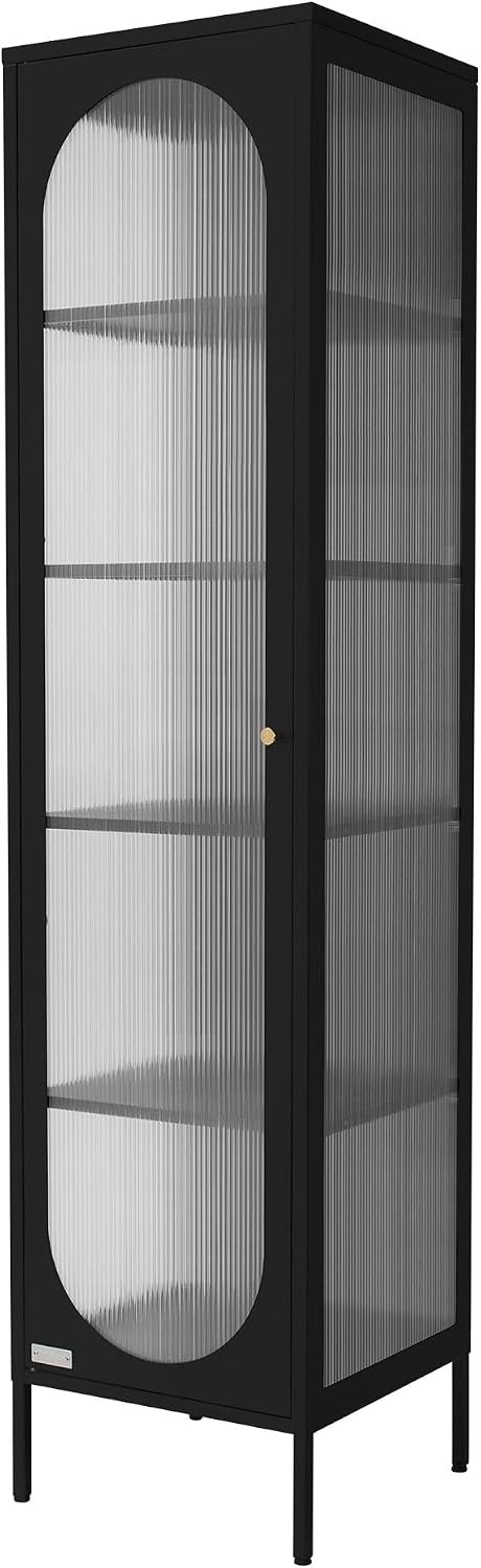 ML DESIGN modern living ML-Design Vitrinenschrank 42 175 40 Hochschränk, Schmale Vitrine mit 5 Ablagen und 1 Tür, Maße (BxHxT): 42 × 175 × 40 cm