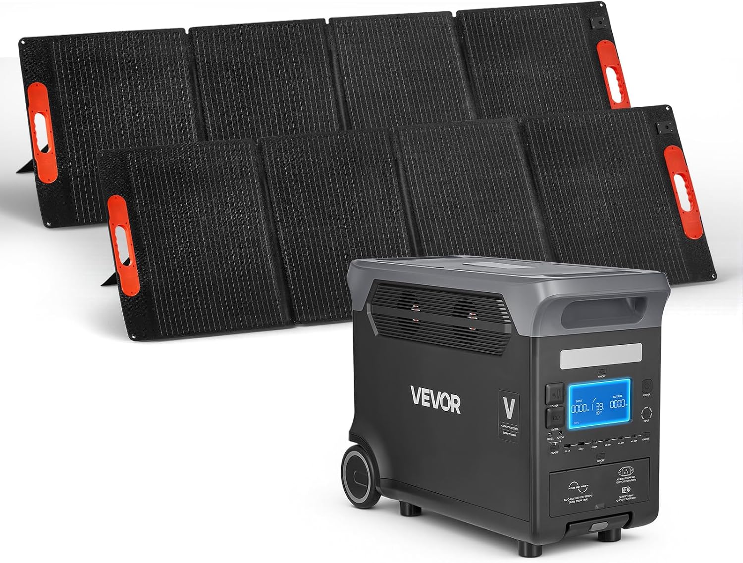 VEVOR Tragbare Powerstation, 32 Stunden, 4 Stunden, 220–240 V, 20 W, 100 W, 12 V
