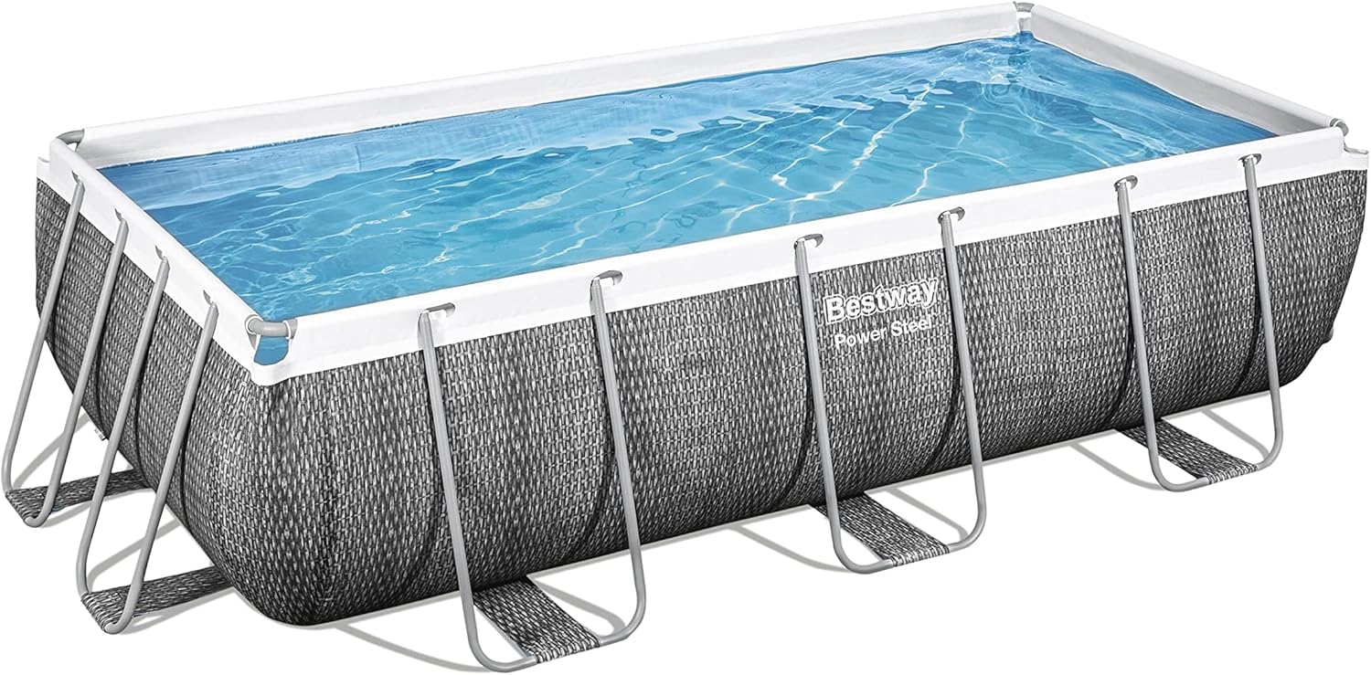 Bestway Power Steel Rectangular Pool Set 404 × 201 × 100 cm, 107 cm, 2.006 l