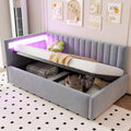 ANIROY Kinderbett Polsterbett 90 × 200 cm, Schlafsofa, Einzelbett, Schlafzimmer, 120 kg, Grau