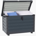 Outsunny Gartenbox Metall 295 Liter Wasserdicht Abschließbar Auflagenbox mit Griffen und, 100 l, 50 kg