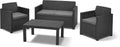 Allibert by Keter Merano Gartenmöbel Set aus Kunststoff, Sessel, Sofa, 77 cm, 43 cm, 6 cm