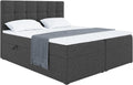 MEBLINI Boxspringbett mit Bettkasten - 140 × 200 - Gepolstert Doppelbett mit Matratze, NILS-Doppelbett, Polsterbett, 208 cm, 140 cm, 110 cm